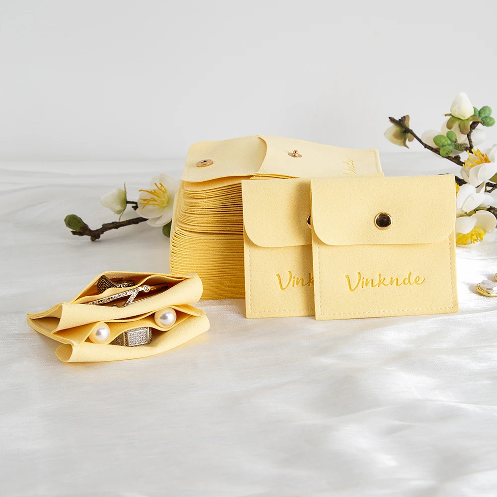 

Portable Microfiber Jewelry Bag With Compartment Custom Logo for Earrings Ring Bracelet Storage Gifts Packaging Jewellery Pouch