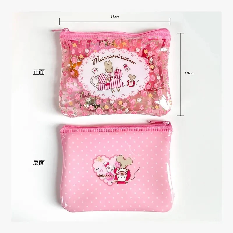 Sanrio Marron Cream Cute Cartoon PVC portamonete Kawaii periferiche borsa cosmetica Adorkable bella borsa portaoggetti decorazione zainetto