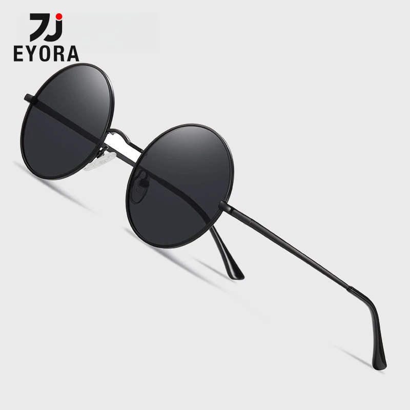 

EYORA Classic Polarized Sunglasses Colorful Vintage Full Rim Round Metal Anti Blue Ray Sunglasses UV400 Goggles Shades