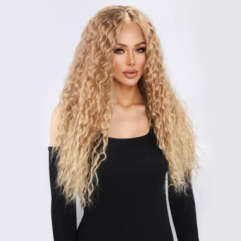 New European and American style women's , African small wig, gradient color short curly synthetic hairpiece