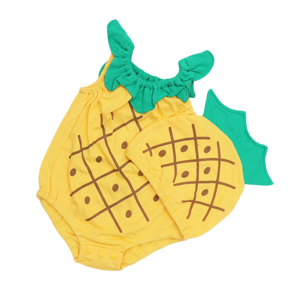 

Fruit Styling Pineapple Jumpsuits Yellow Sleeveless Baby Pants Casual Wear Party Photography