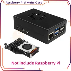 Raspberry Pi 5 Metal Case Aluminum Alloy Shell compatible for Active Cooler for RPI 5 Pi5