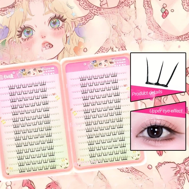 

Noglue Eyelashes Lash Clusters 28 Rows Self-adhesive False Eyelashes Book Korean U Shaped Natural Comic Lash Extension