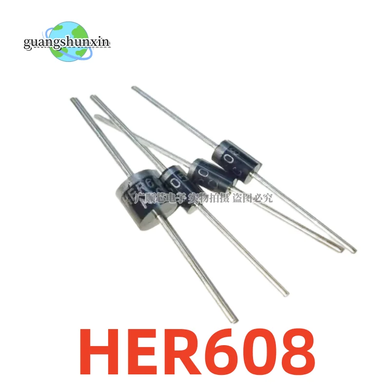 20Pcs Rectifier Diode R-6 6A4 6A6 6A8 6A10 10A4 10A10 20A10 FR604 FR607 FR608 HER604 HER607 HER608 6A 400V 600V 800V 1000V