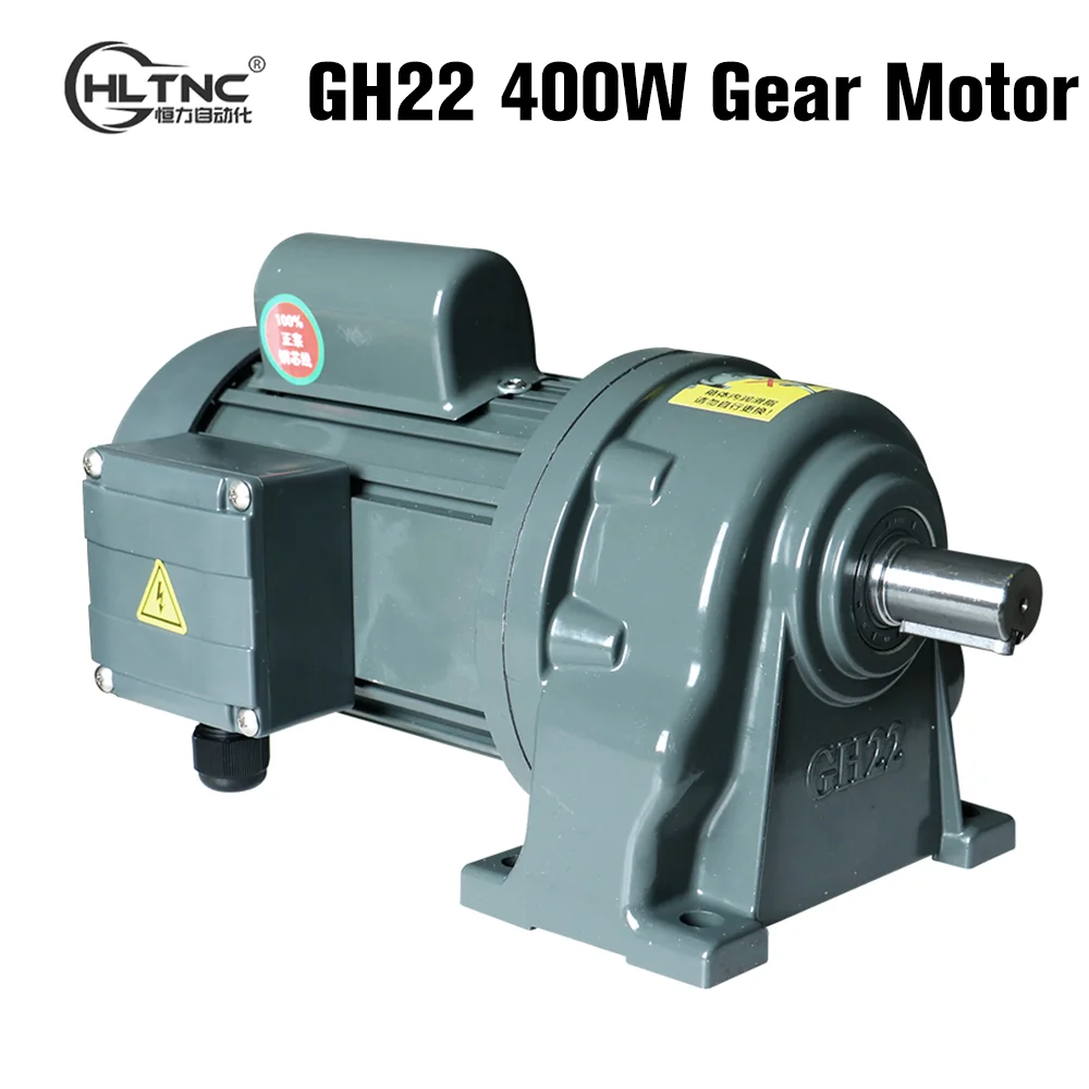 HLTNC GH22 AC 220V 400W Horizontal Small Frequency Conversion Speed Regulation 1 Phase Gear Reduction Motor With 22mm Shaft