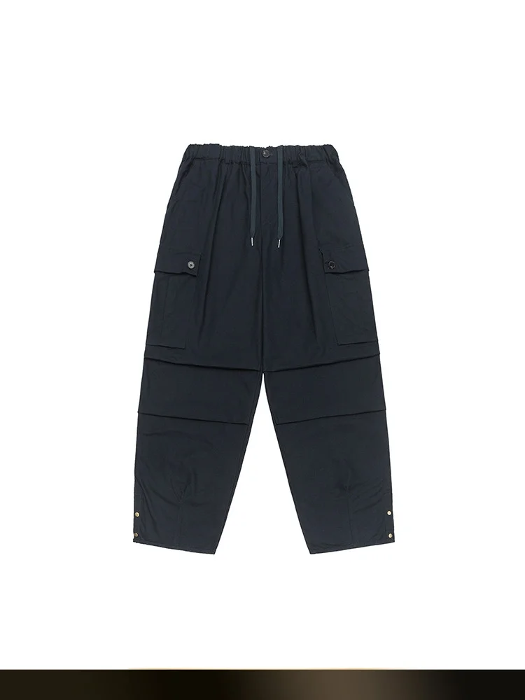 

American Retro Straight Leg Multi-ket Work Trousers Men's Autumn Winter New Street Match Wide Leg Pants Casual Cotton