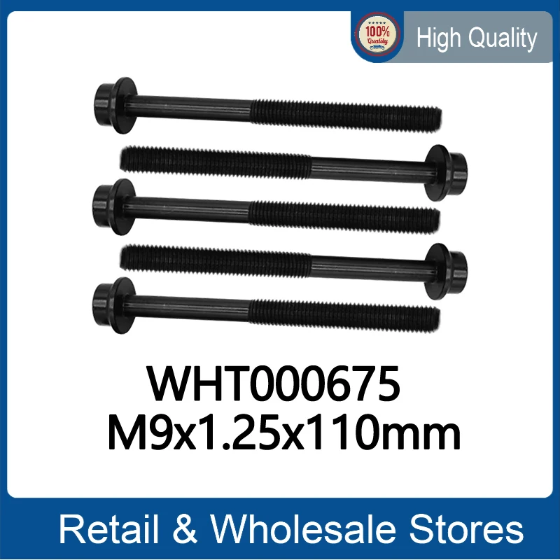 

5pcs M9x1.25x110mm EA111 Engine Cylinder Head Bolt Screw WHT000675 for VW POLO Lavida WHT 000 675