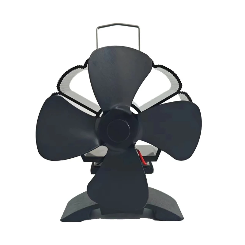 Aluminum Stove Fan 4-Leaves Upgrade Heat Powered Fireplaces Fan for Fireplaces Burning Fan Fireplaces Fan Replacement