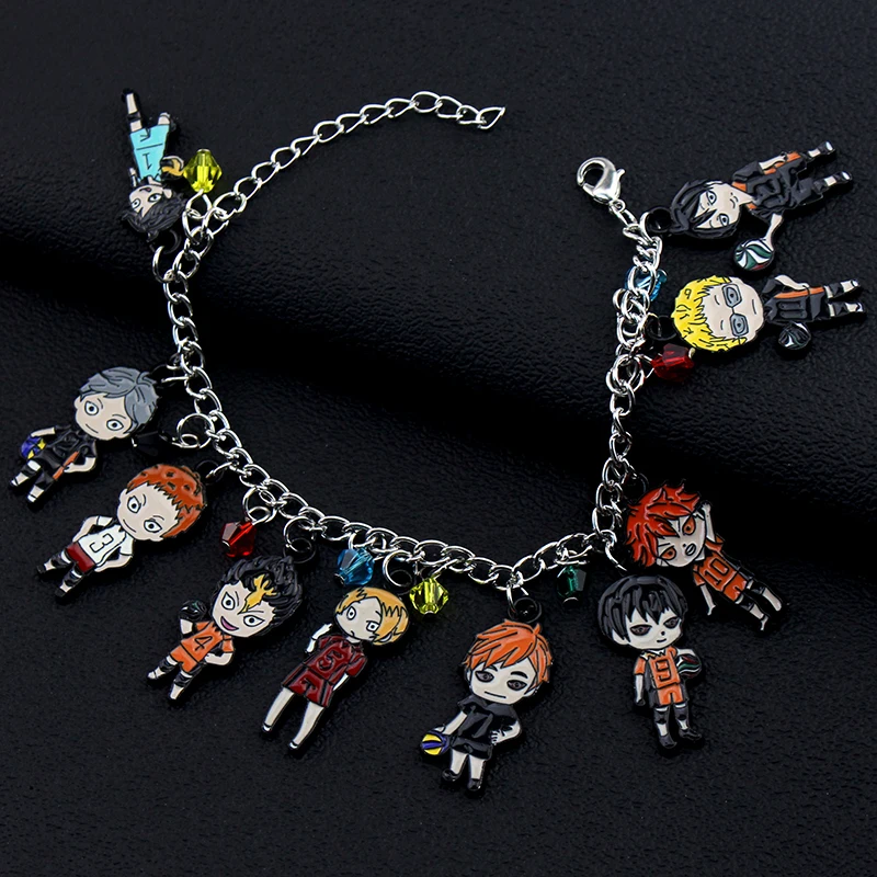 Anime Haikyuu Bracelet Hinata Shoyo Oikawa Tooru Kozume Kenma Tobio Kageyama Nishinoya Yuu Charms Bangle Jewelry ﻿