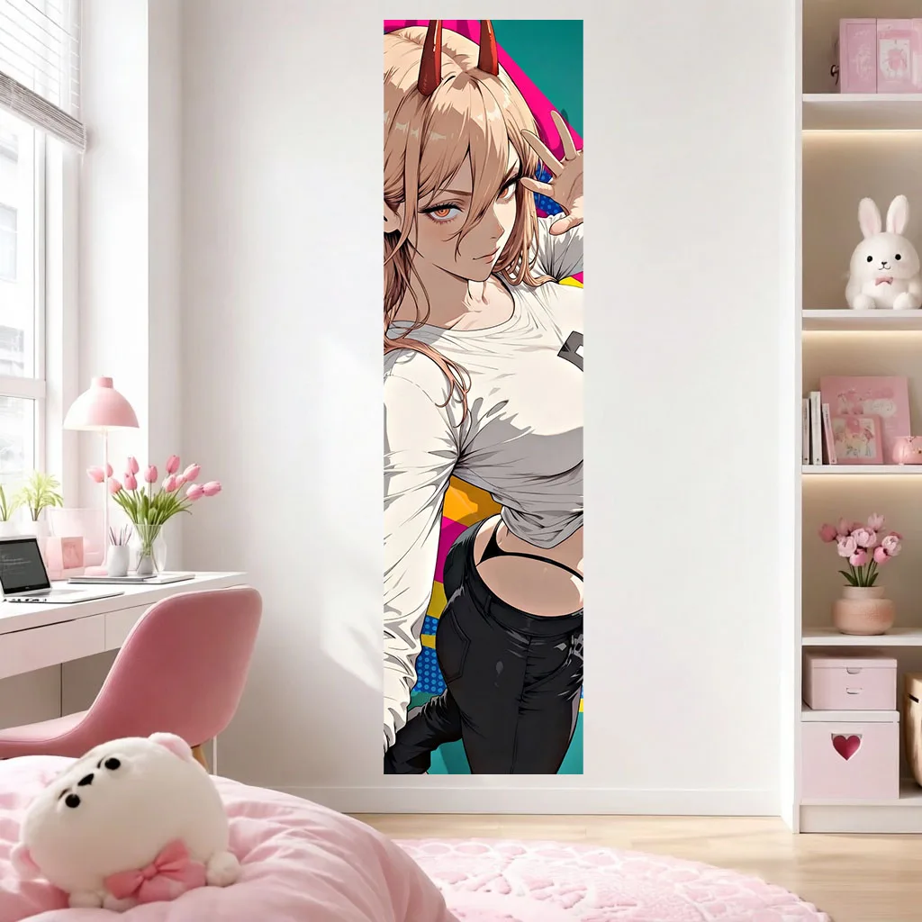 P-Power Streetwear Tapestry Red Horn Blonde Girl Pop Dot Print Wall Hanging Teen Dorm Gaming Streaming Bedroom Decor Gift