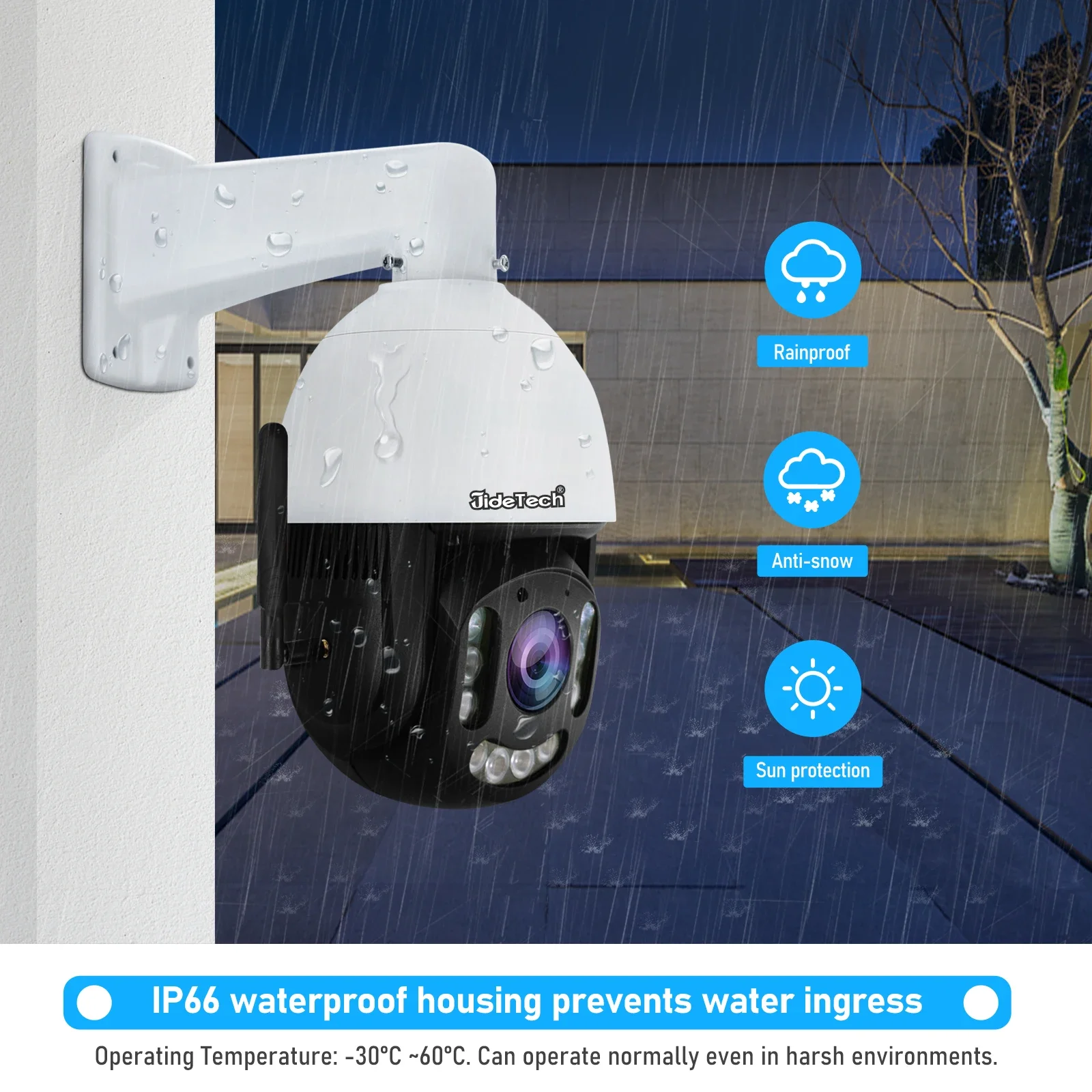 Cámara IP JideTech de 5MP con detección humana Versión de red 4G AU compatible con seguimiento automático