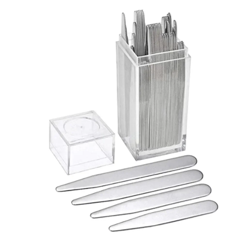 40Pcs Anti-roll Stainless Steel Collar Stiffeners Magnetic Collar Shaper Fixed Pads Collar Stiffeners Shirt Stand Collar Tool
