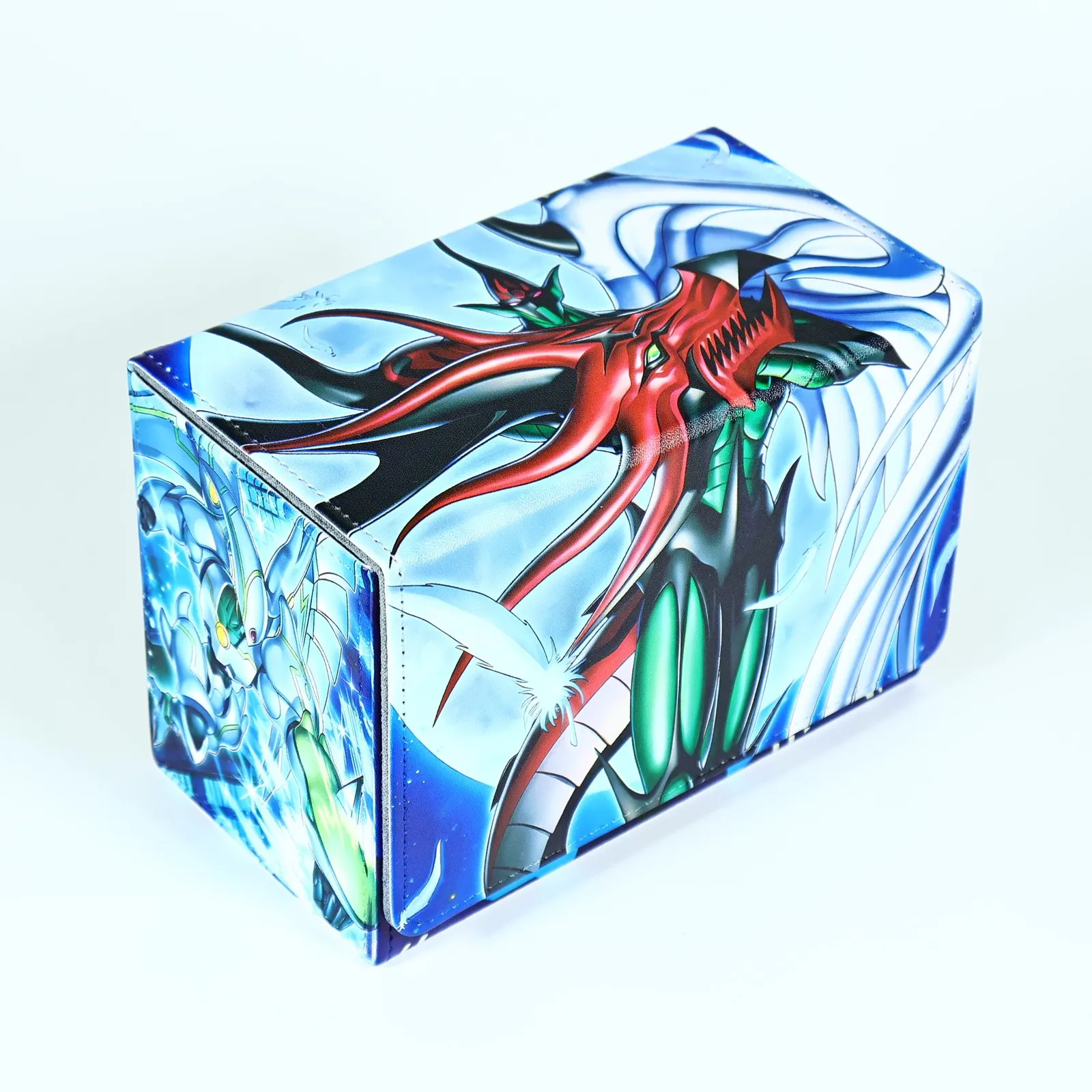 Yu-Gi-Oh! Favorite HERO Flame Wingman Window-type Card Box TCG OPCG VG OCG Leather Magnetic Double-layer Game Card Storage Box