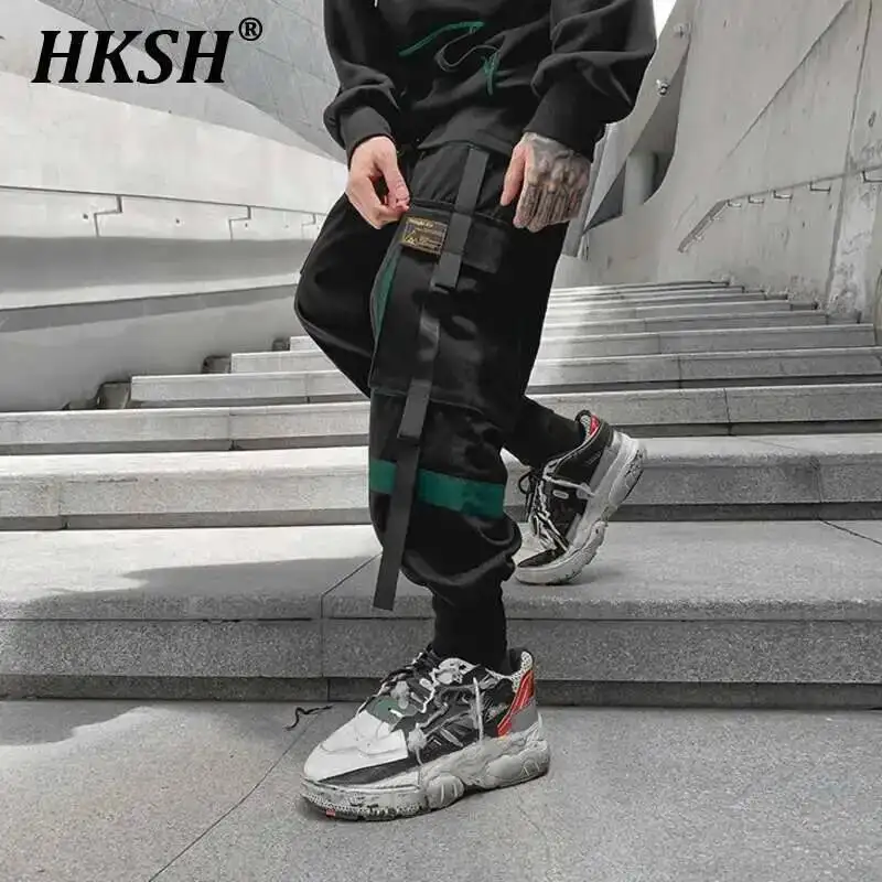 

HKSH весенне-летние новые повседневные брюки-карго мужские Леггинсы в стиле темного покроя в стиле сафари китайские шикарные модные шикарные комбинезоны HK0693