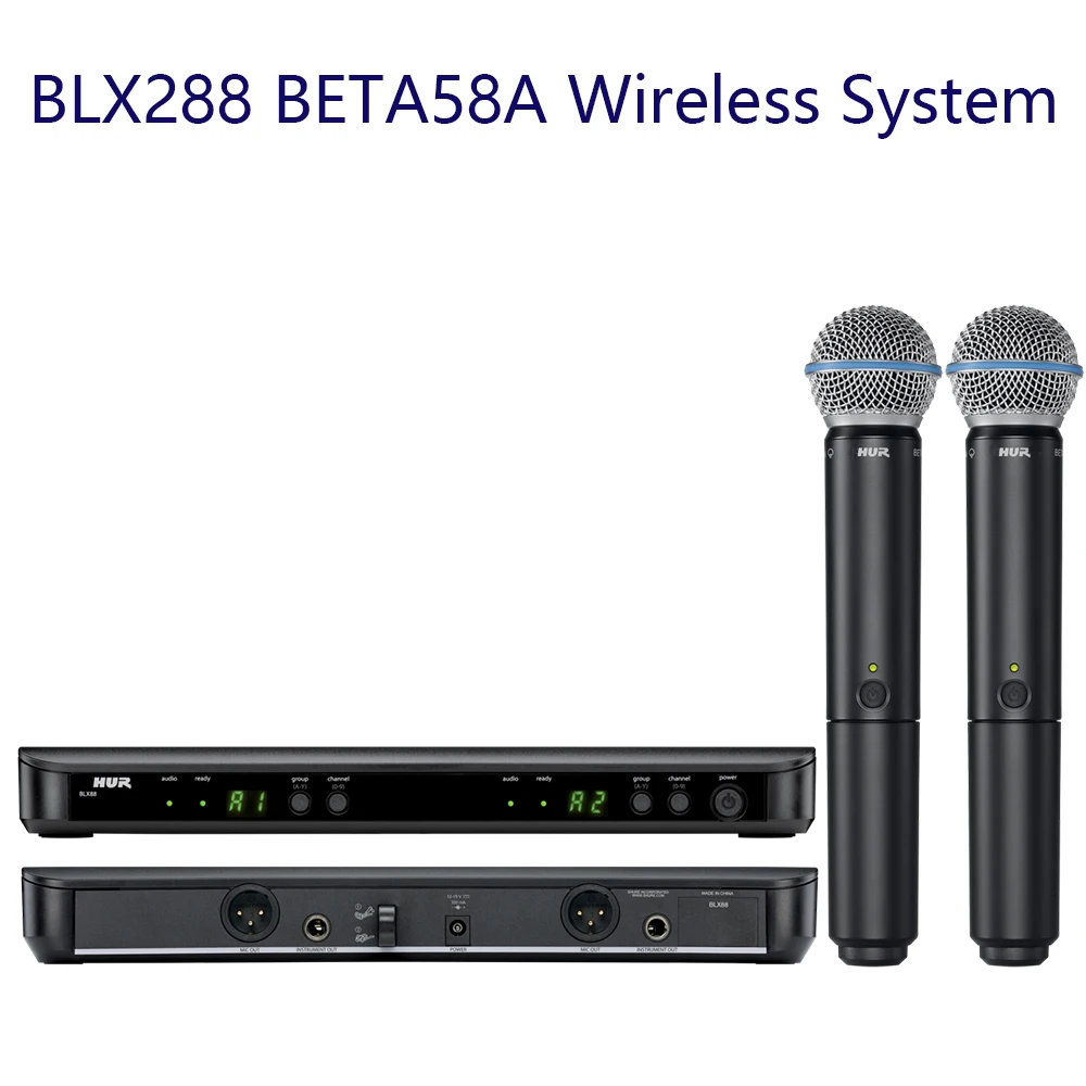 BLX288 UHF PLL wireless Microphone Dual System with two BETA
