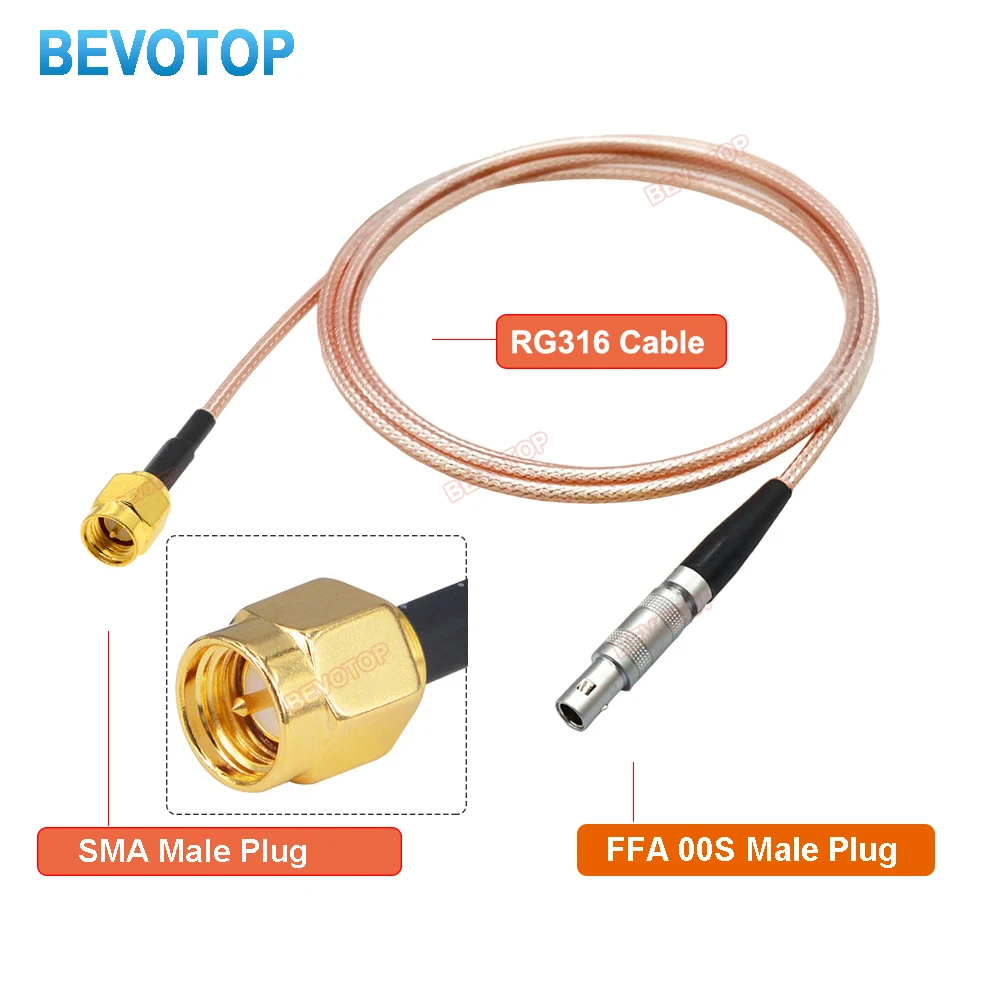 RG316 Cable SMA Male to FFA Male Connector FFA 00S Compatible Plug RF Coax Pigtail Assembly for Ultrasonic Flaw Detector