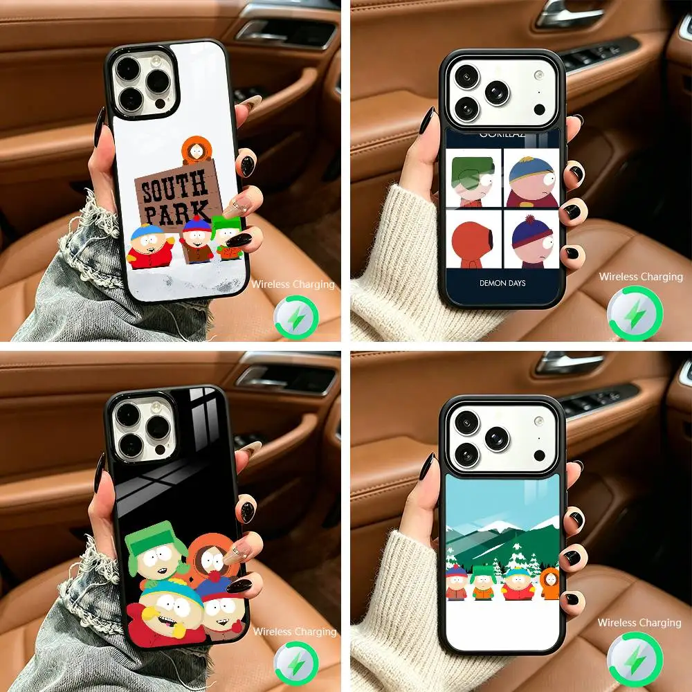 

Cartoon S-South P-Park Wireless charging phone case compatible with iPhone 17/16/15/14/13/12/11