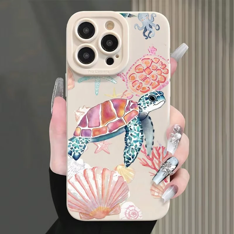 حافظة لهاتف آيفون 11 12 13 14 15 16 Pro Max XS X XR 7 8 Plus 16E غطاء من البولي يوريثان الحراري المقاوم للصدمات