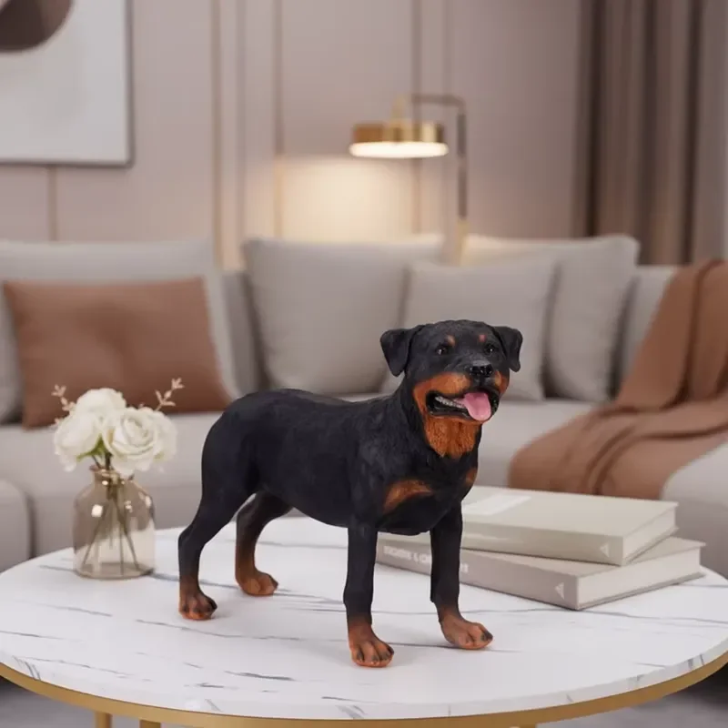 Customized Dog Sculpture Home Decor Dog Figurines Realistic Resin Rottweiler Lifelike Pet Statue for Garden Cemetery