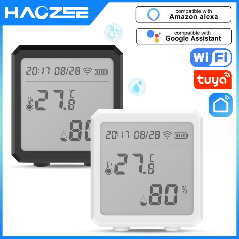 Tuya Smart WIFI Temperature And Humidity Sensor Indoor Hygrometer Thermometer With LCD Display Support Alexa Google Assistant