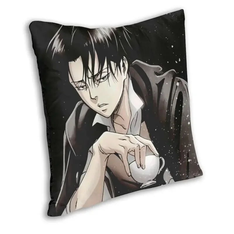 Levi Ackerman Attack On Titan Cushion Cover Print Harajuku Anime Manga Floor Pillow Case for Car Pillowcase Home Decor