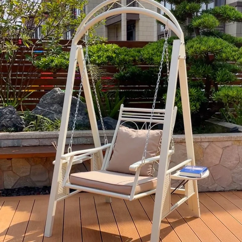 Balcony swing hanging chair outdoor courtyard garden home adult rocking chair small courtyard single swing outdoor swing chair