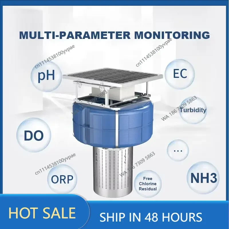 solar digital 4g multi-parameter PHEC turbidity temperature water quality sensor