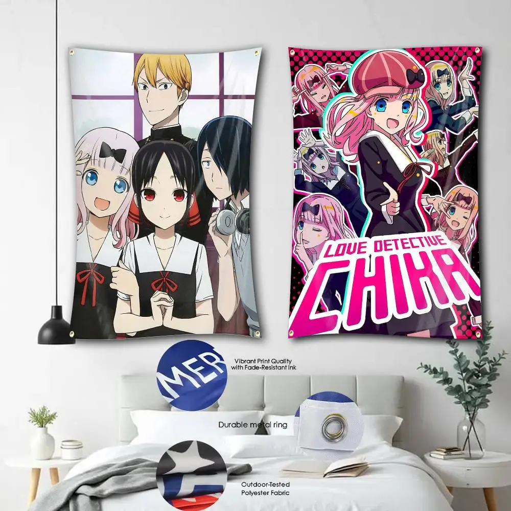 

Kaguya-sama Love is War Official Art Flag Tapestry Banner for Bedroom Living Room Outdoor Camping Custom Supported