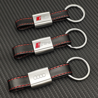 Leather Car Keychain RS Sline Logo Keyring For Audi A1 A2 A3 A4 A5 A6 A7 A8 Q2 Q3 Q5 Q7 Q8 S3 S4 S5 S6 S7 TT RS5 RS6 Accessories