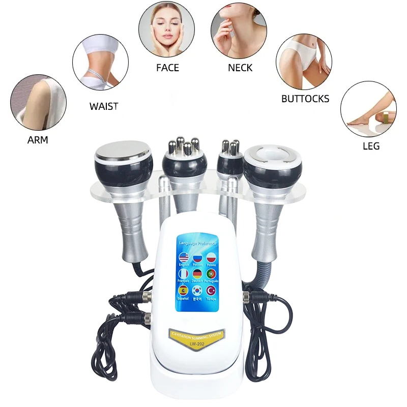 4 In 1 40k Cavitation Ultrasonic Machine Body Care Tool Multi-Polar Radio Frequency Anti-Wrinkle Rejuvenation Skin Lift Tighten