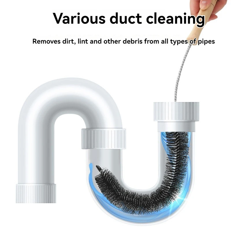

Flexible Drain Brush for Toilet Sink Kitchen Bathroom Multi Functional Pipe Cleaner Removes Stubborn Clogs Dead Corner Washer