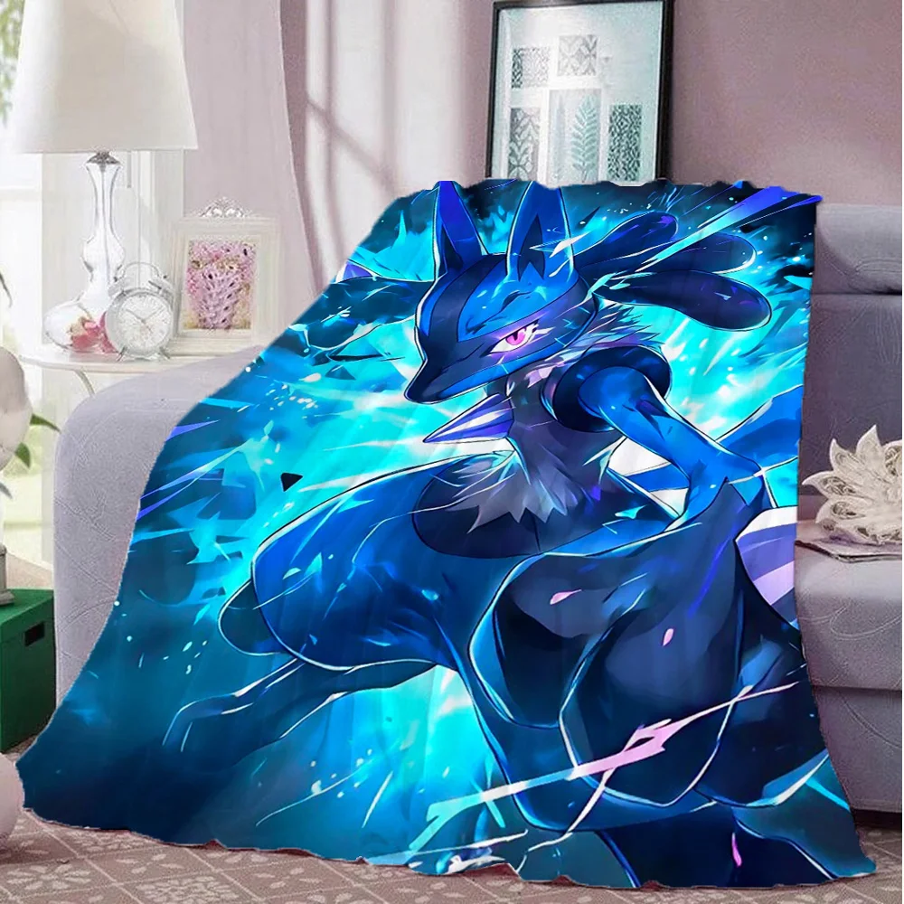 Kawaii L-Lucarios Überwurfdecke für Sofa, Decken und Überwürfe, pelzige Heim- und Dekorationsartikel, Camping-Tagesdecke auf dem Bett, Neujahr, Anime