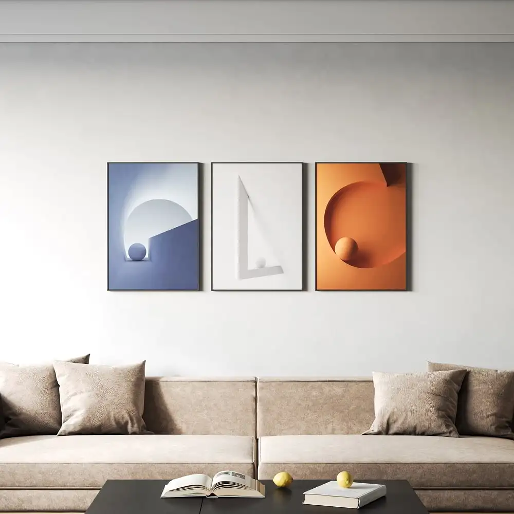 Modern Minimalist Colours Canvas Painting 3D Effect Geometric Pictures Poster Prints Abstract Art Home Decor Wall Art Picture