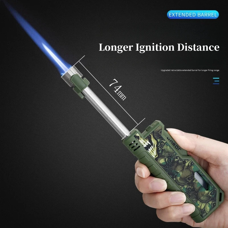 

JOBON Outdoor Camping Retractable Lever Ignition Gun Turbo Fire Jet Lighter Windproof Kitchen Barbecue Cigar Butane Gas Lighter