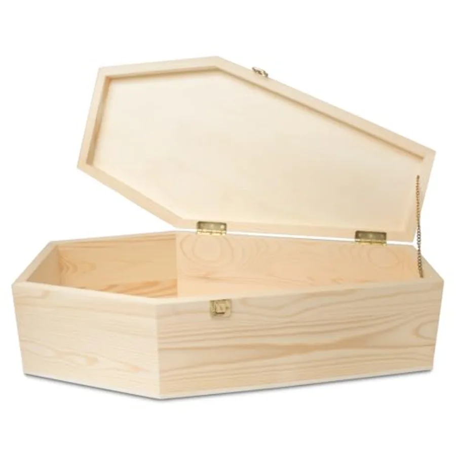 

Pet Casket - 30 Baltic Birch Wooden Burial Box for Dogs and Cats, Natural Finish, Strong Hinged-Lid Coffin for Dignified Memori