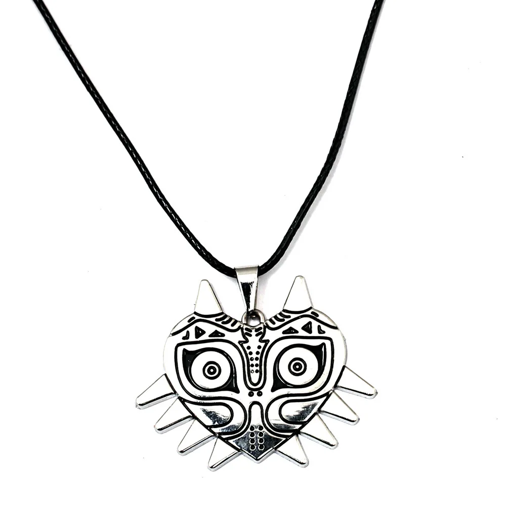 The Legend of Zelda Cord Necklace for Men Women Majoras Mask Pendant Choker Necklaces Cosplay Vintage Collection Decoration Gift