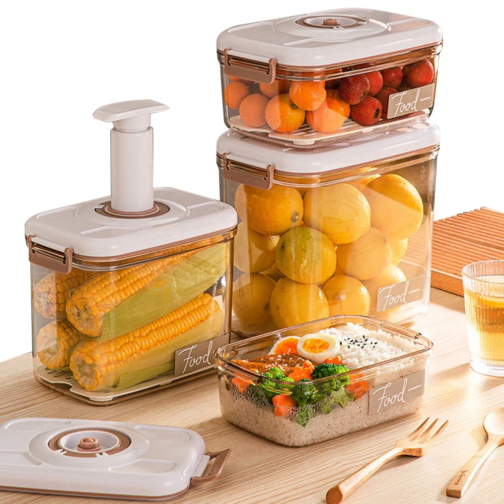 Vacuum Food Storage Box Food Dispenser Large Capacity Marinade Container Fresh-Keeping Multifunction for Meat Fruits Vegetables