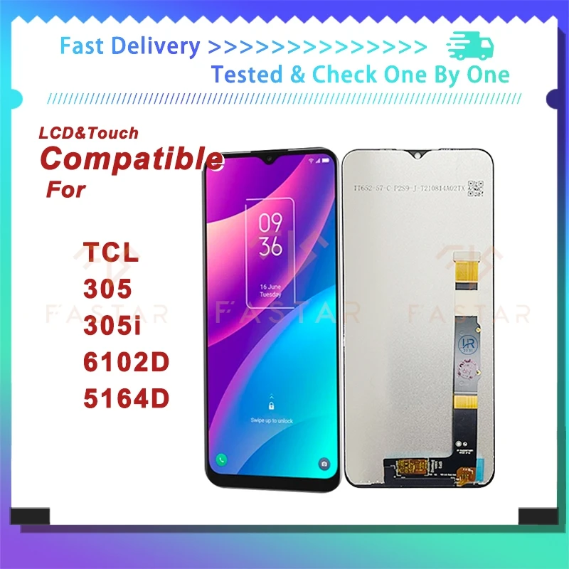 

TCL 305 6.52"Original For TCL 305 305i 5164D LCD Touch Digititizer Assembly Replacement Screen Display phone TCL 305i 5164D lcd