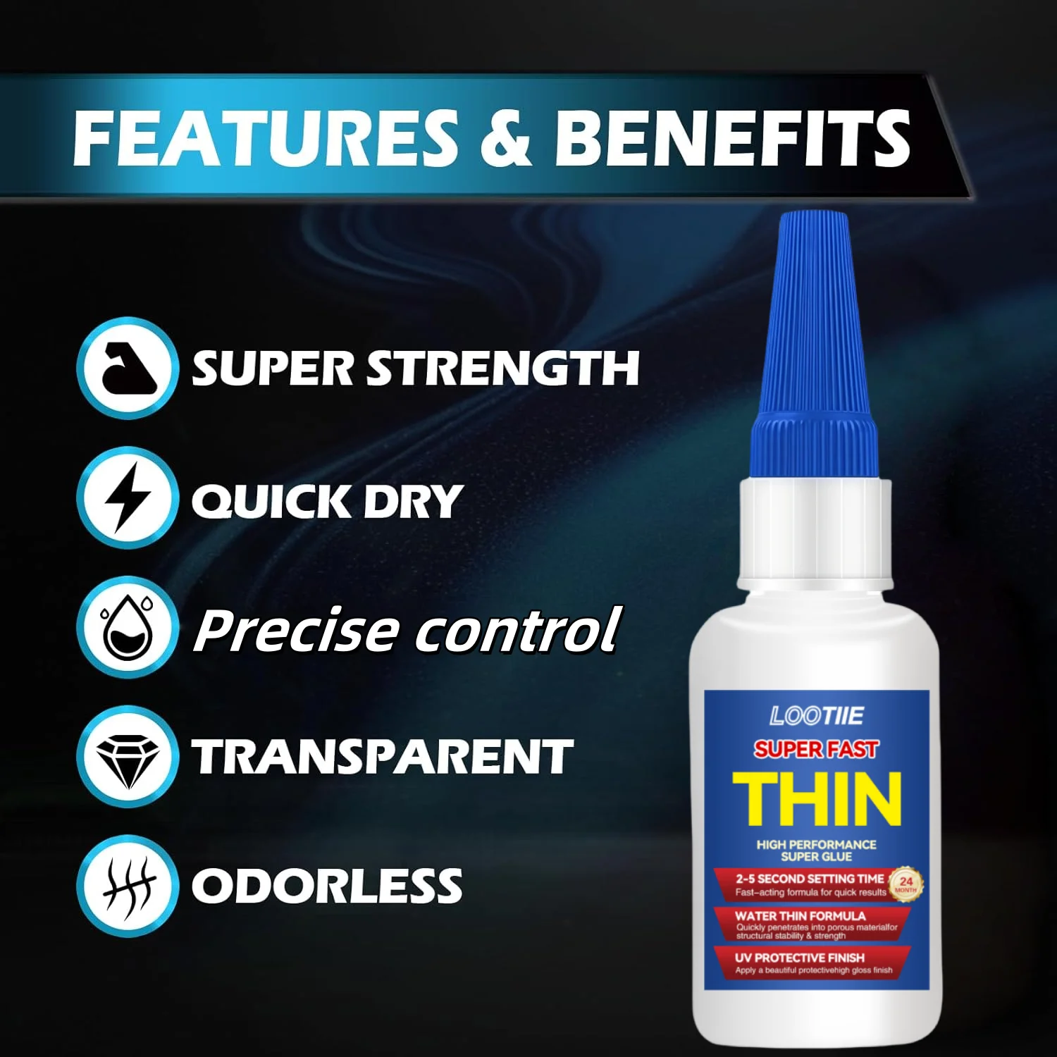 กาวซุปเปอร์อเนกประสงค์ 50 กรัม (1.76 ออนซ์) - กาวแข็งแรงโปร่งใสสําหรับพลาสติก ไม้ โลหะ งานฝีมือและการซ่อมแซม พันธบัตรทันที ฟา