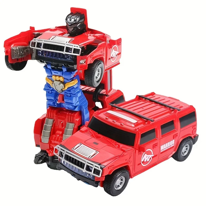 Automatic Transforming Robot Car Toy Car，360°Automatic Obstacle Avoidance Children's Electric Toy with Projection and Sound，Perf