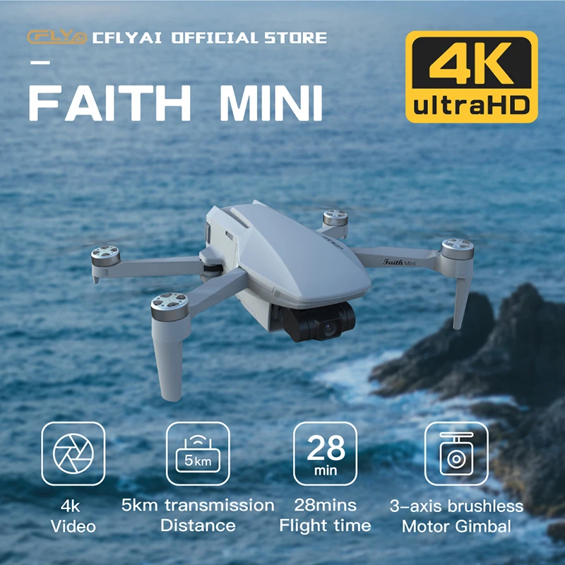 CFLY Faith Mini Drohne 4K Professionelle HD Kamera 5G GPS Wifi 3-Achsen Gimbal 249g Bürstenlosen 3KM Entfernung Faltbare RC Quadcopter Spielzeug