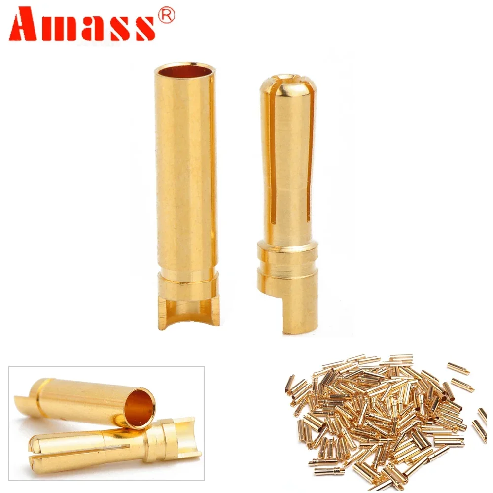 20pcs/lot AMASS 4.0mm 4mm Gold Plated Bullet Connector for RC battery ESC and motor helicopter boat Quadcopter (10 pair)