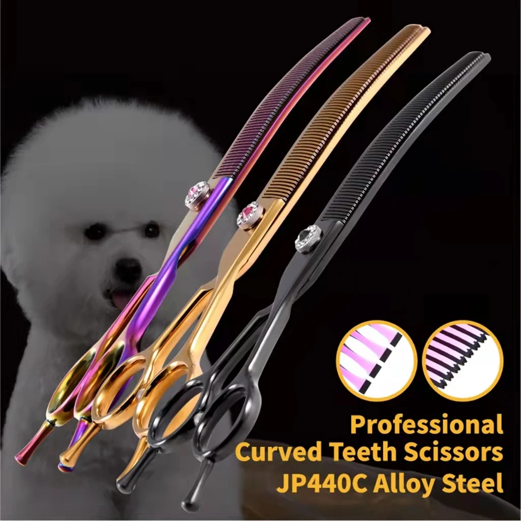 Ekthome ES22 7.25 "Curva Pet Grooming Tesouras de Desbaste Tesoura de Cabeleireiro Chunker ножницы для собак Груминг и уход