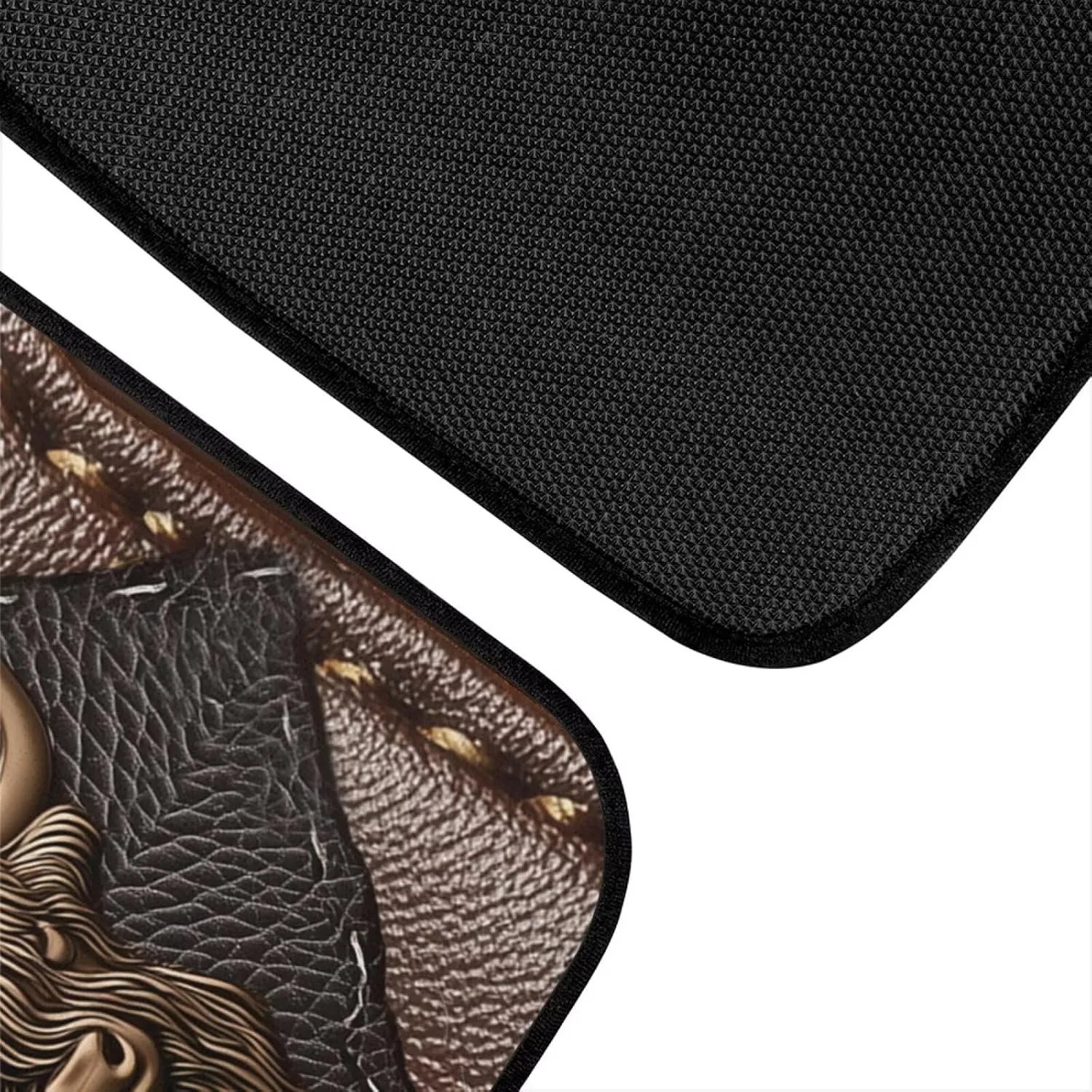 Complete Set Of Highland Cattle Car Floor Mats, Featuring Anti-Slip Front And Rear Carpets With Rubber Backing, Designed For Com