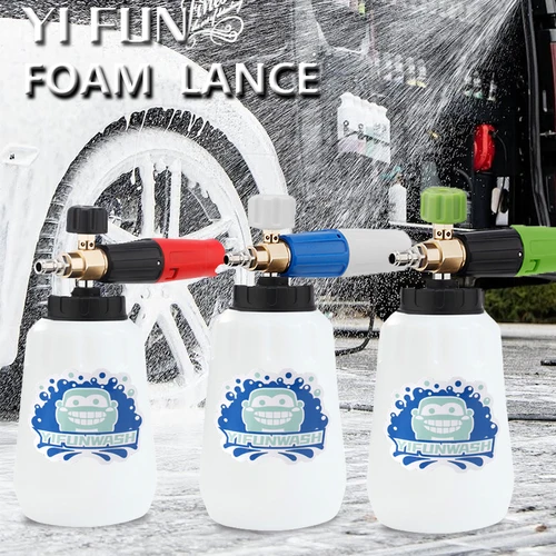limpieza coche pulverizador de espuma para coche pulverizador de espuma pistola espuma coche pistola de Lanza de espuma para lavado de coches, pistola de agua de alta presión, Cañón de espuma de conexión rápida 1/4, 1L