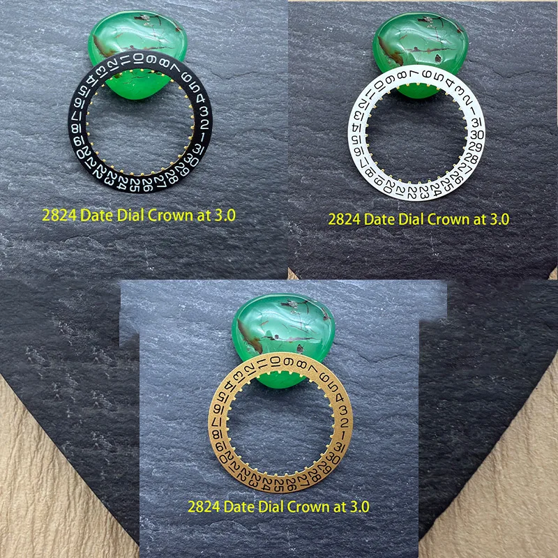 Custom Dial ETA 2824 Movement Date Wheel Dial Fit 2824 Automatic Mechanical Movement Crown at 3.0 Day Date at 3.0/6.0