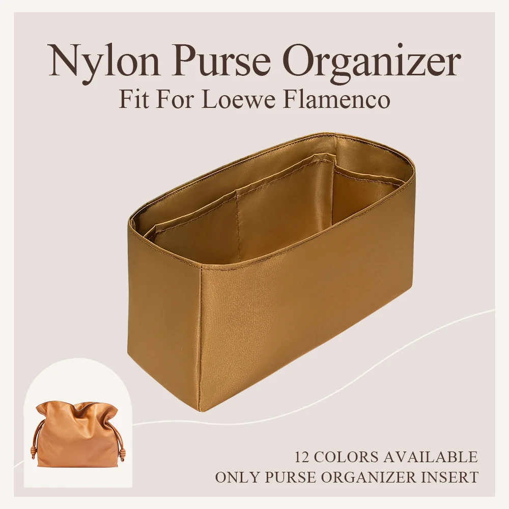 Hot Nylon Purse Organizer Insert Fit for Loewe Flamenco Inside Bag Slim Inner Liner Storage Bag Multiple Pockets Bag Insert