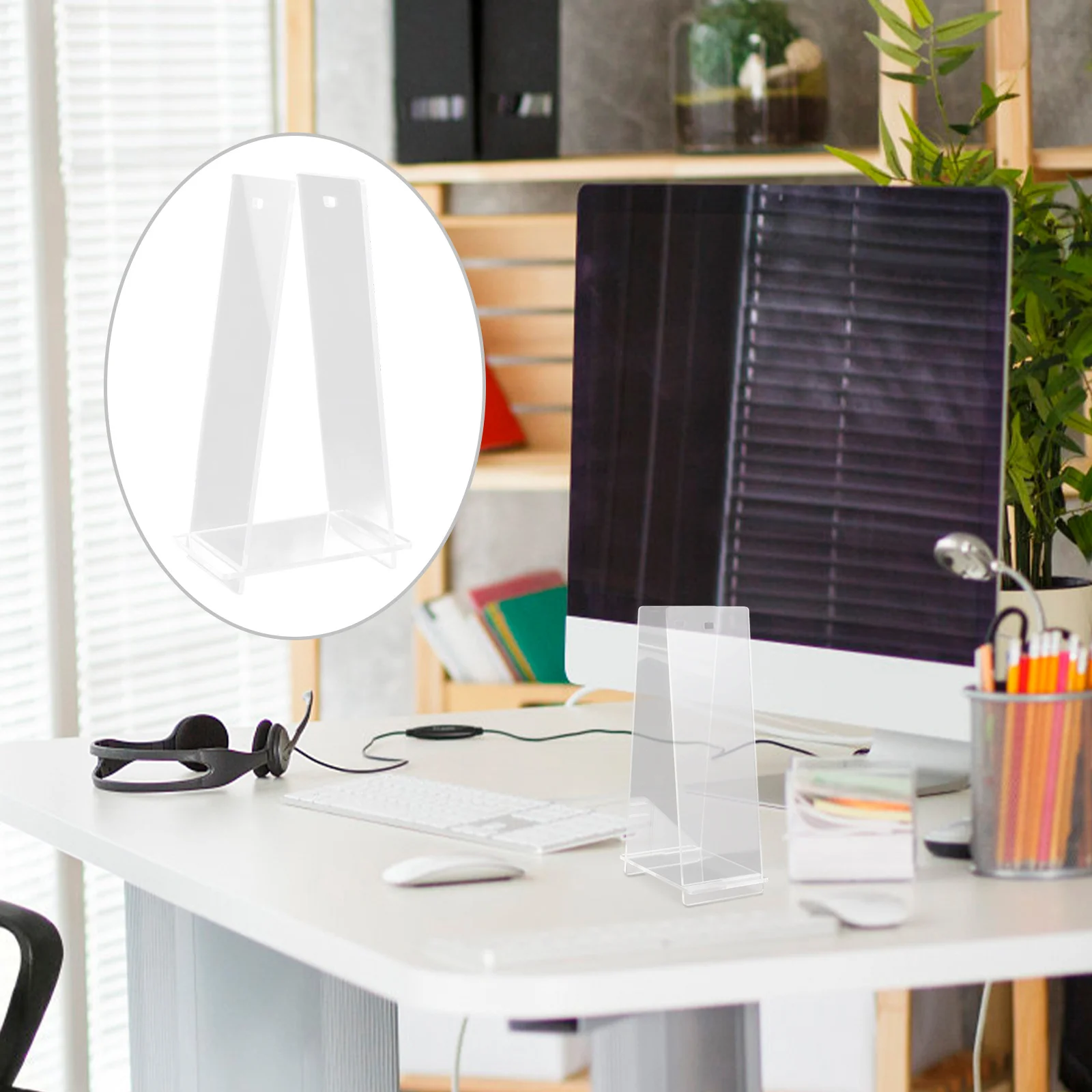 

Acrylic Desk Calendar Stand Transparent Stylish Calendar Holder Desktop Support Rack for Office Home Decor Minimalist