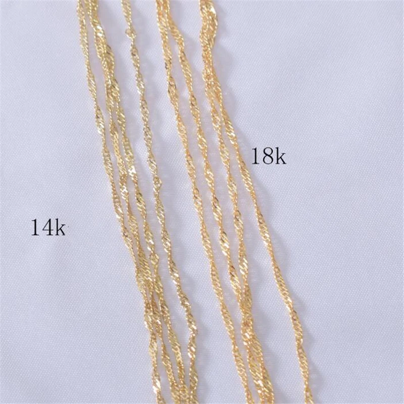 No Fade 14K Gold Color Plated Brass Wave Chains for Diy Jewelry Making Accessories Nickle Free Necklace Link Chain