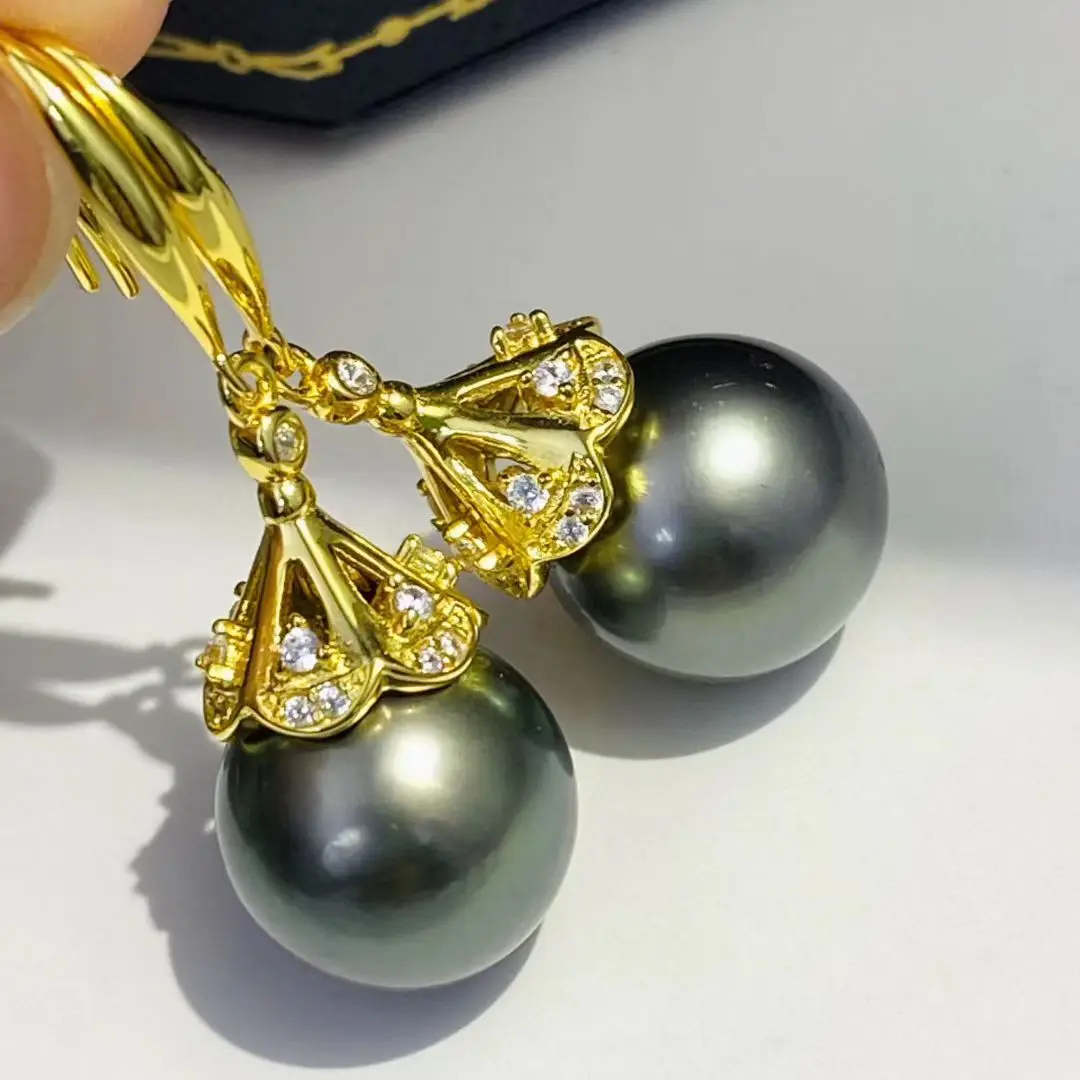 

Оптовая продажа, серьги из стерлингового серебра S925, фурнитура для крепления, базовые монтажные детали, аксессуар для жемчуга 11-12 мм, 5 пар/лот